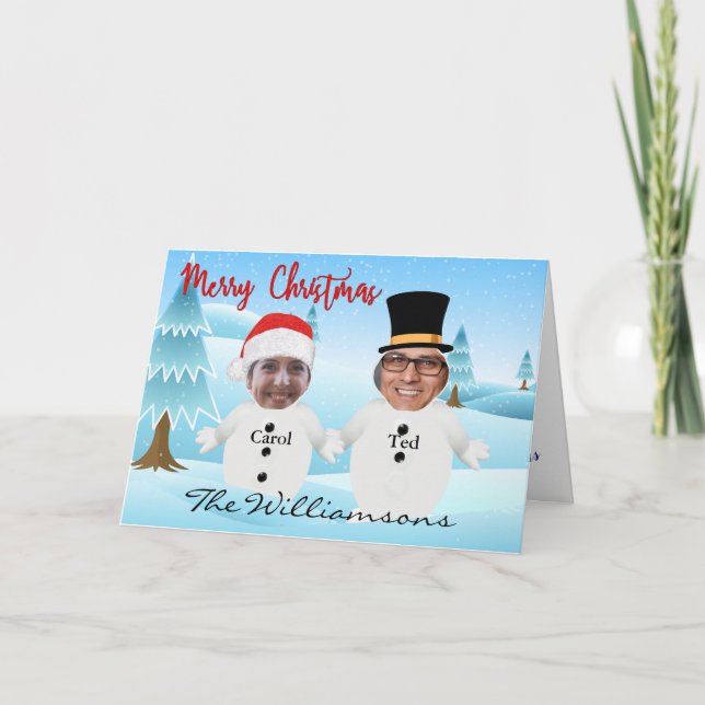 Ihr zwei Niedliche Schneemänner Funny Christmas Karte (Vorderseite)