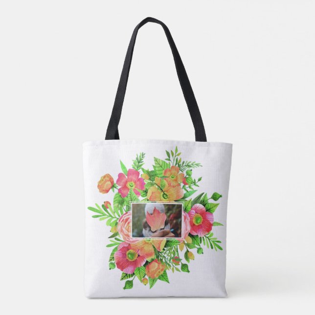 Ihre 2 Fotos in Blume Rahmen Taschen nach Maß (Rückseite)