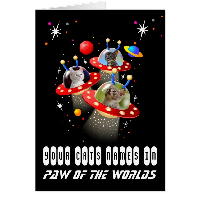 Ihre 3 Katzen in einer Alien Raumschiff UFO Sci Fi (Vorne)