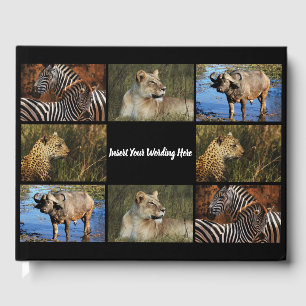 IHRE 4-Foto-Collage mit Text Safari-Game-Lodge Gästebuch