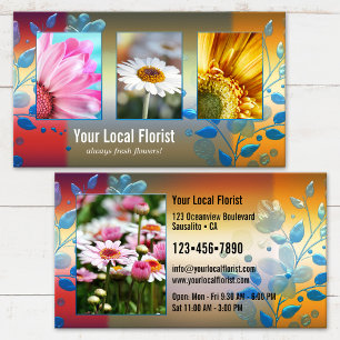 Ihre 4 Fotos farbenfrohe Blume Florist Portfolio Visitenkarte