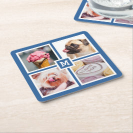 IHRE 4 FOTOS & MONOGRAMM Untersetzer