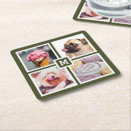 IHRE 4 FOTOS & MONOGRAMM Untersetzer