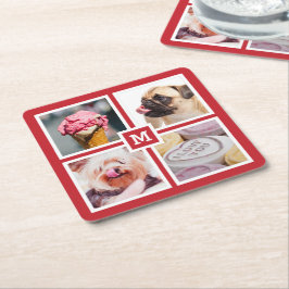 IHRE 4 FOTOS & MONOGRAMM Untersetzer