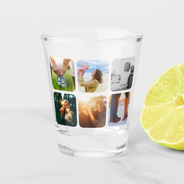 Ihre 6 Fotos Rundglas-Vorlage Schnapsglas (Vorderseite)