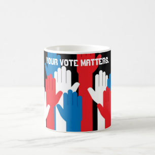 Ihre Abstimmung zählt Patriotische Hände Kaffeetasse