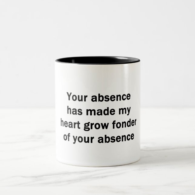 Ihre Abwesenheit Zweifarbige Tasse (Mittel)