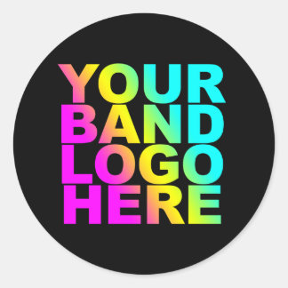 IHRE BAND-LOGO-STICKER RUNDER AUFKLEBER