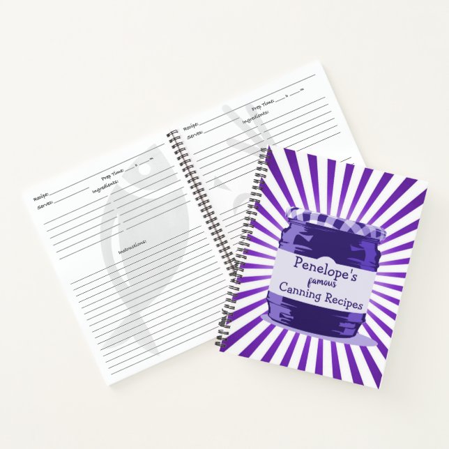 Ihre berühmten Canning-Rezepte Lila Jelly Jar Dati Notizbuch (Innenseite)