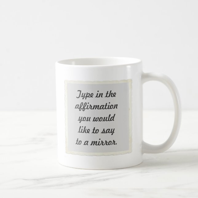 Ihre Bestätigung auf einer Spiegeldesign-Tasse Kaffeetasse (Rechts)