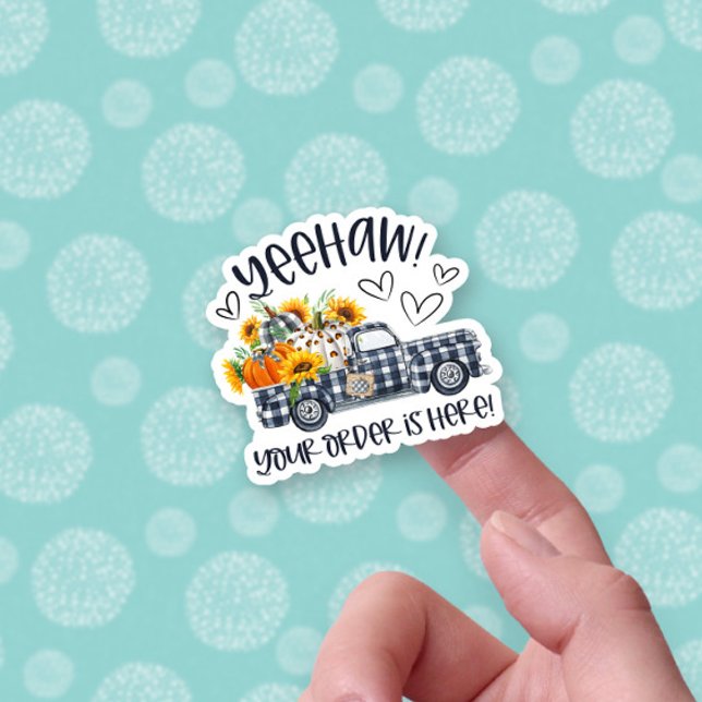 Ihre Bestellung ist hier Fall Pumpkins Truck Busin Aufkleber (Von Creator hochgeladen)