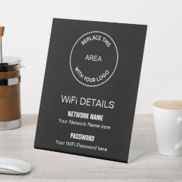Ihre Business-Logo-WiFi-Details für die Gäste schw Sockelschild