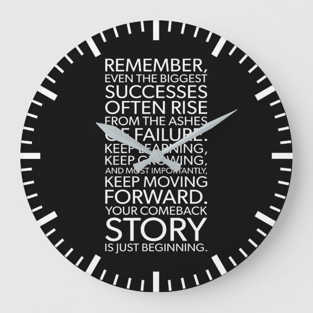 Ihre Comeback-Geschichte - Erfolgsgeschichte Motiv Große Wanduhr (Vorderseite)