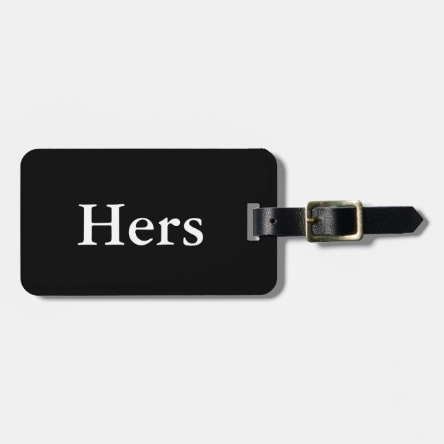Ihre - Die Hälfte seines und ihres Gepäckanhängers Gepäckanhänger (Vorderseite horizontal)
