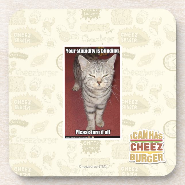 Ihre Dummheit macht 2 blind Untersetzer (Vorderseite)