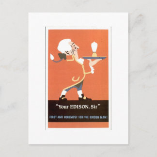 Ihre Edison Sir Vintage-Werbeillustration P Postkarte