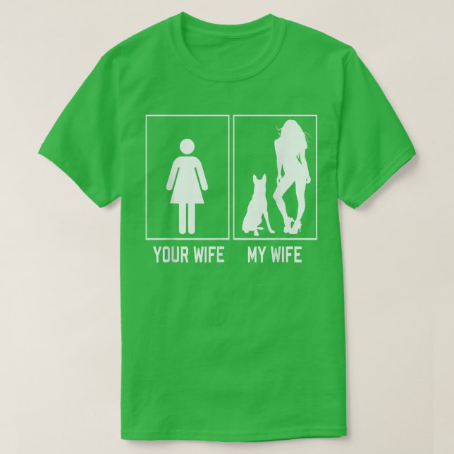 Ihre Ehefrau Meine Ehefrau Belgisch Malinois Funny T-Shirt (Design vorne)