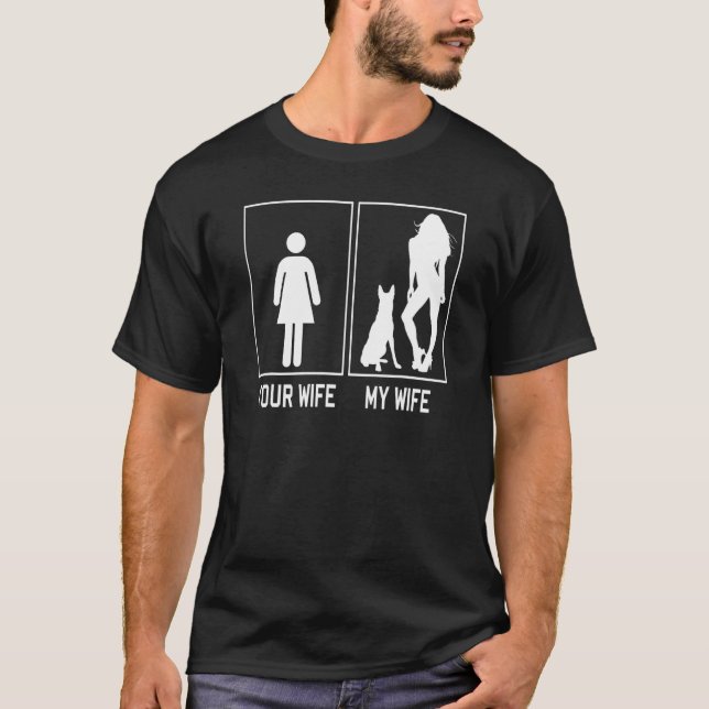 Ihre Ehefrau Meine Ehefrau Belgisch Malinois für E T-Shirt (Vorderseite)