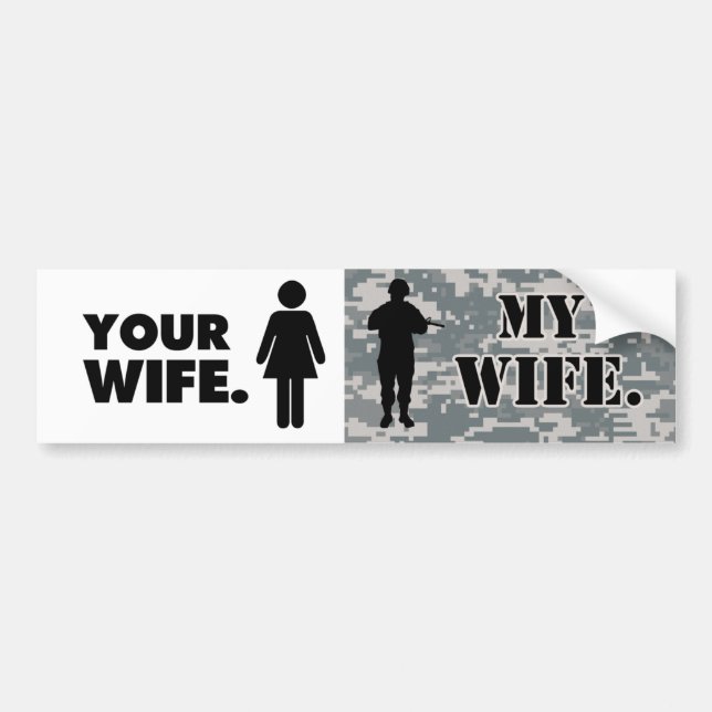 Ihre Ehefrau Meine Ehefrau Militärhusband Autoaufkleber (Vorne)