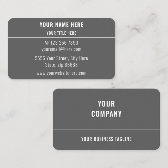 Ihre eigene Design Business Card Wählen Sie Schrif Visitenkarte (Vorne/Hinten)