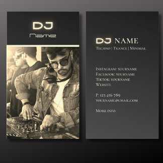 Ihre eigene DJ Foto Techno Gold Business Card Visitenkarte