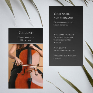 Ihre eigene Foto Cello Cellist Violine Visitenkart Visitenkarte