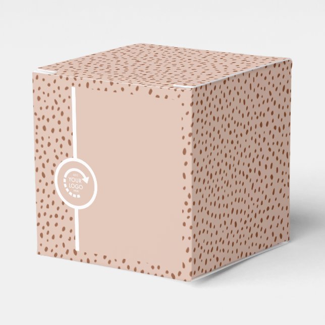 IHRE EIGENE LOGO Boho Beige & Brown Dots Bevorzugu Geschenkschachtel (Vorderseite)