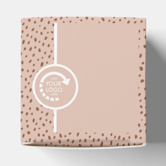 IHRE EIGENE LOGO Boho Beige & Brown Dots Bevorzugu Geschenkschachtel (Oben)