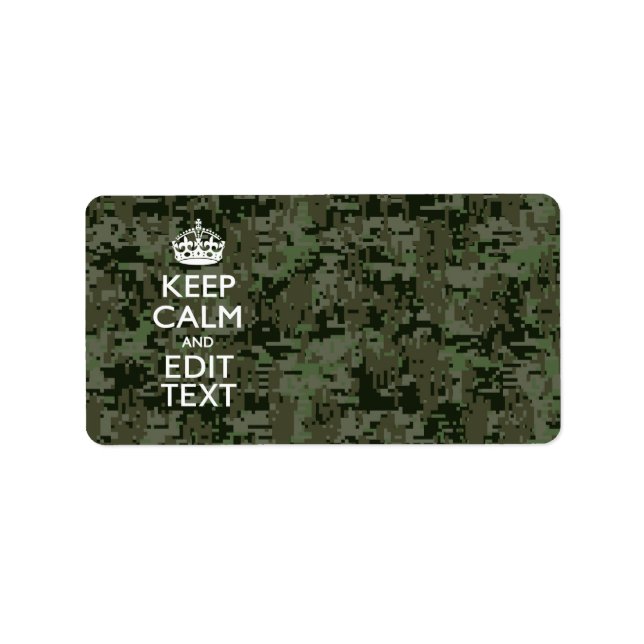 Ihre eigene Text-Digital-Camouflage Woodland Behie Adressaufkleber (Vorne)