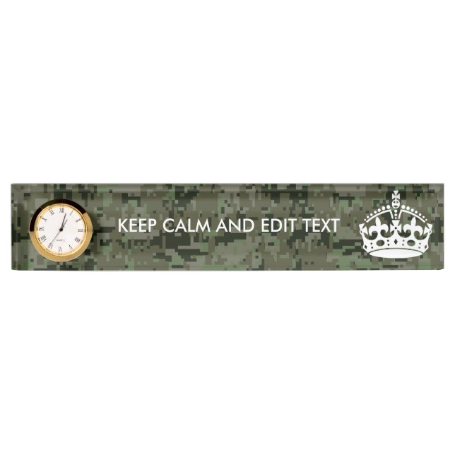 Ihre eigene Text-Digital-Camouflage Woodland Behie Namensplakette (Vorderseite)