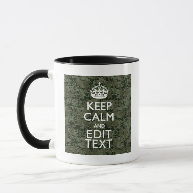 Ihre eigene Text-Digital-Camouflage Woodland Behie Tasse (Links)