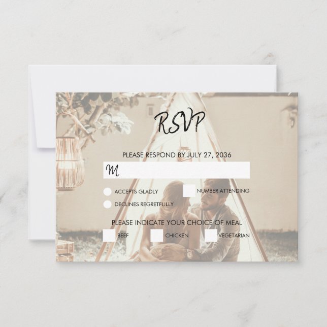 Ihre eigenen Fotos sind verblasst, wenn Sie RSVP-K RSVP Karte (Vorderseite)