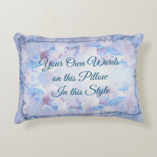 Ihre eigenen Worte, meine Worte Text auf Blue Flor Dekokissen