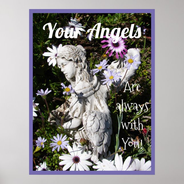 Ihre Engel sind immer bei Ihnen Blumengel Poster (Vorne)