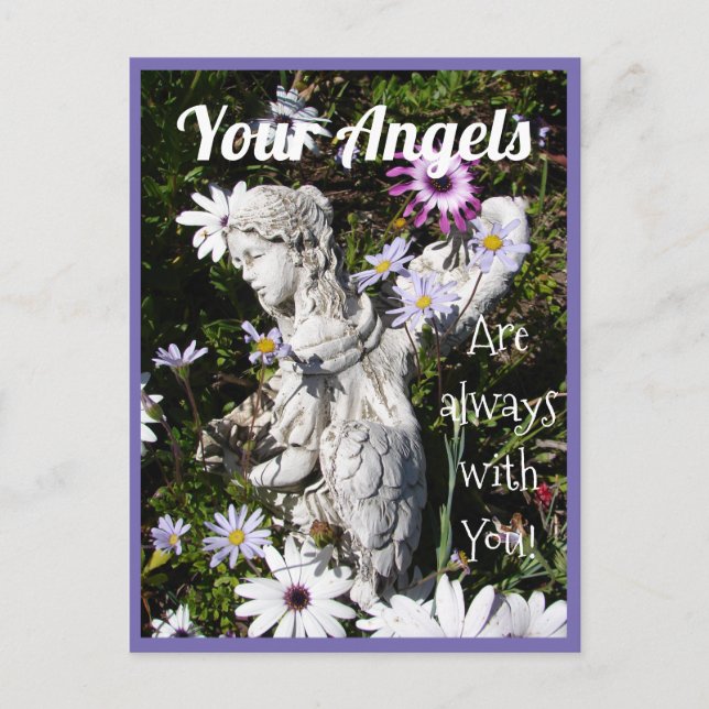 Ihre Engel sind immer bei Ihnen Blumengel Postkarte (Vorderseite)