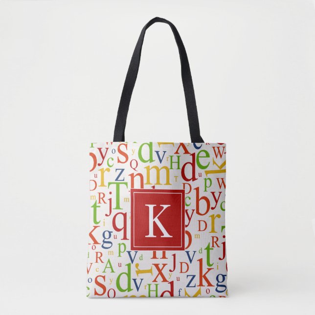 Ihre erste | Farbenfrohe Alphabet Tasche (Vorderseite)