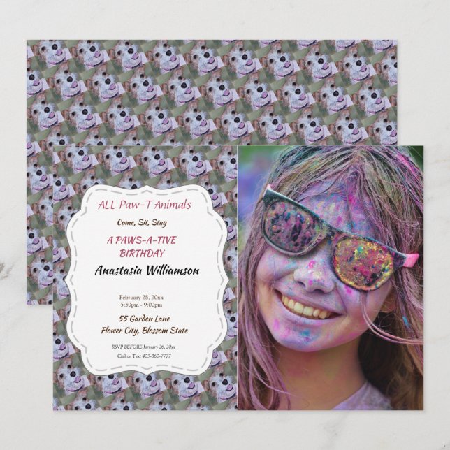 IHRE ERSTE GEBURTSTAGLICHE EINLADUNG (Vorne/Hinten)