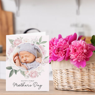 Ihre ersten Muttertags-Pfingstrosen-Blumen-Foto Karte