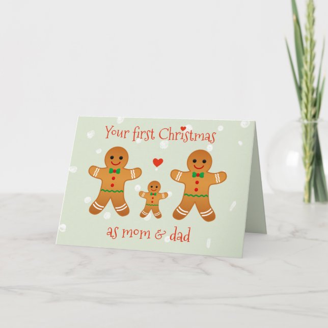 Ihre ersten Weihnachten als Mama & Vater Gingerbre (Vorderseite)
