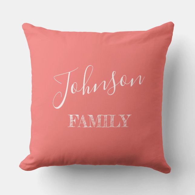 Ihre Familie Light Corner Pink & White Personalisi Kissen (Vorderseite)