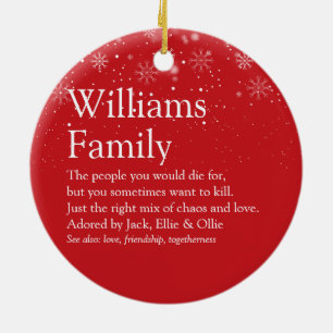 Ihre Familien-Definitions-Foto-Weihnachten Keramik Ornament