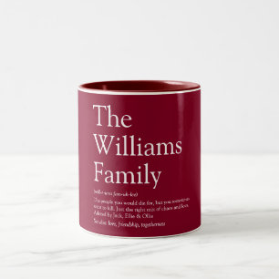 Ihre Familiendefinition Moderne Fun Weinrot Zweifarbige Tasse