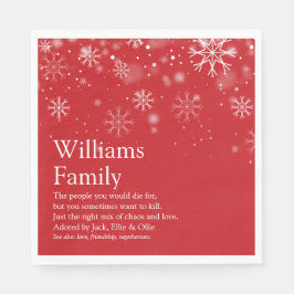 Ihre Familiendefinition Personalisiert Weihnachten Serviette
