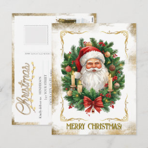 Ihre Familienfoto Gold Vintage Santa Weihnachten