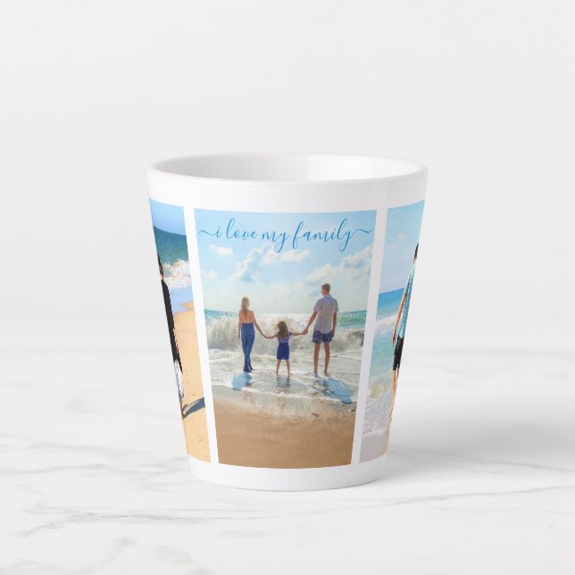 Ihre Familienfotosammlung - Latte Tasse mit Text (Vorderseite)