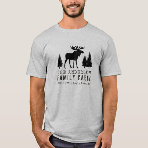 Ihre Familienhütte Moose Pine Tree Silhouette T-Shirt