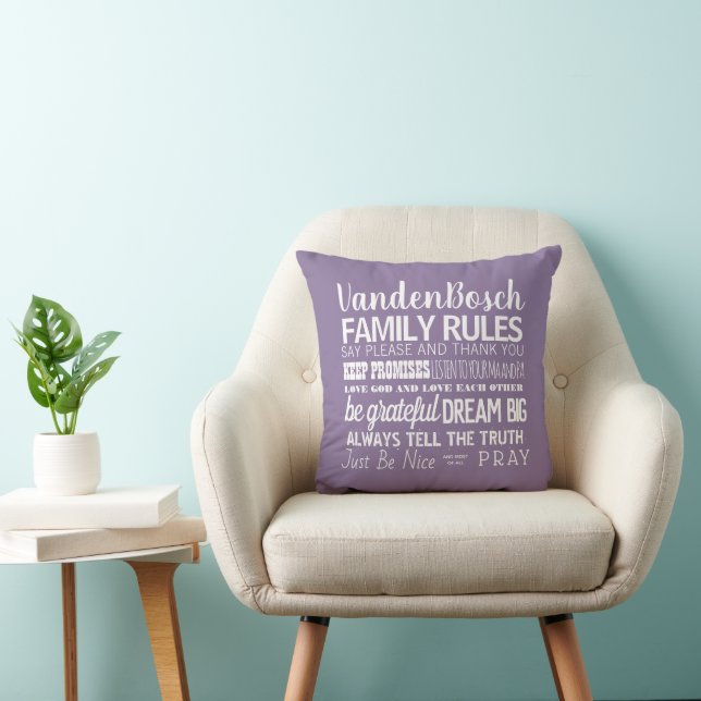 Ihre Familiennamen Familiennamen Regeln und Datum Kissen (Stuhl )
