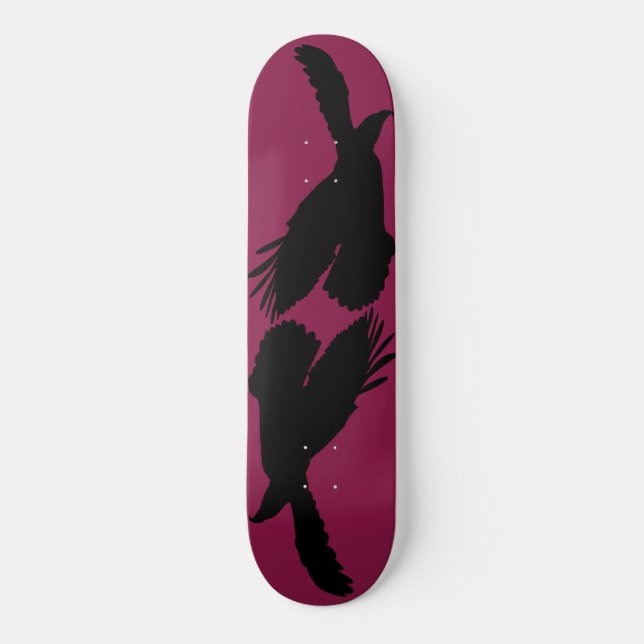 Ihre Farbe - Adlerfliege - Silhouette Skateboard (Vorderseite)