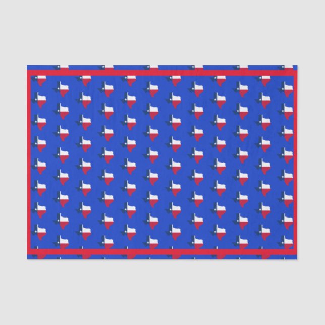 Ihre Farbe/Grenze Texas Staatsflagge Blau & Rot Seidenpapier (Vorderseite)