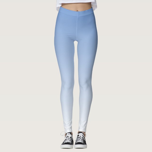 Ihre Farbe mit weißem Ombre Fade Gradient Leggings (Vorderseite)